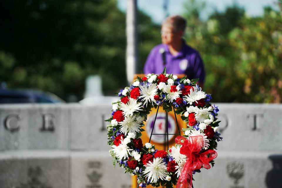 County Council Vice President Pete Lesher gives remarks after the Presentation of the Wreath. Photo courtesy of Town of Easton/Greg Mueller.