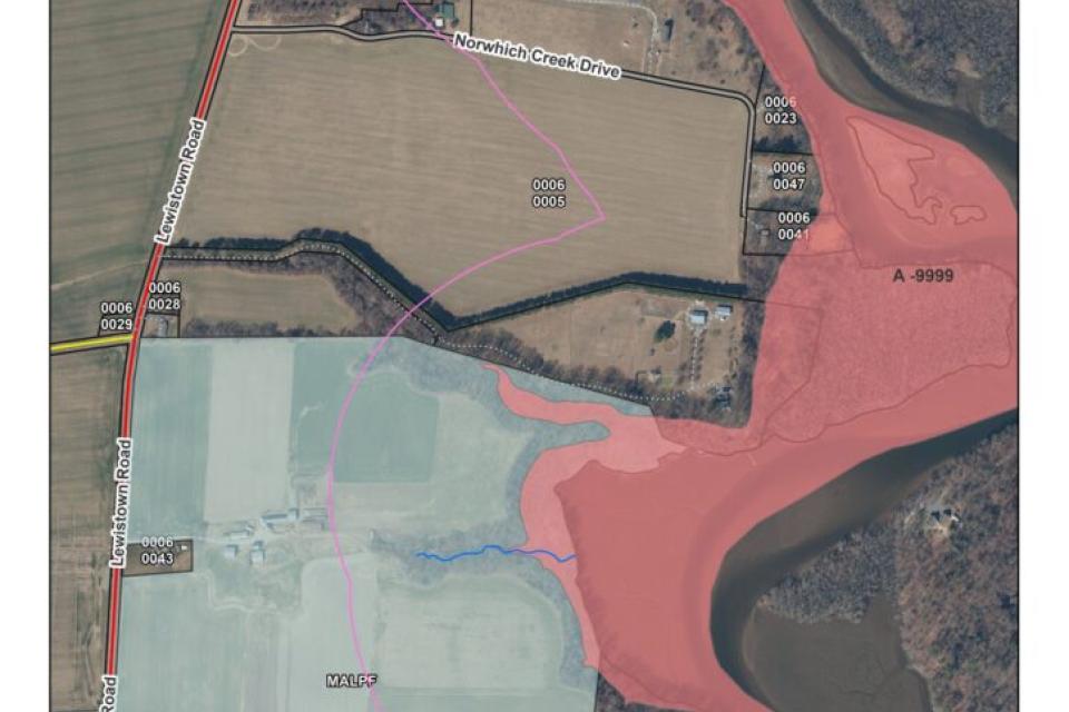 An example of a Talbot County Land Use Interactive Map. The maps are maintained by the Talbot County Department of Planning and Zoning, and can be found online at bit.ly/talbotgis.