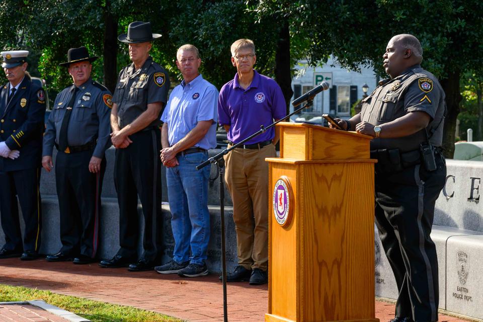 Deputy John Coleman, Talbot County Sheriff&#039;s Office, sings Amazing Grace. Photo courtesy of Easton EDC/Cal Jackson