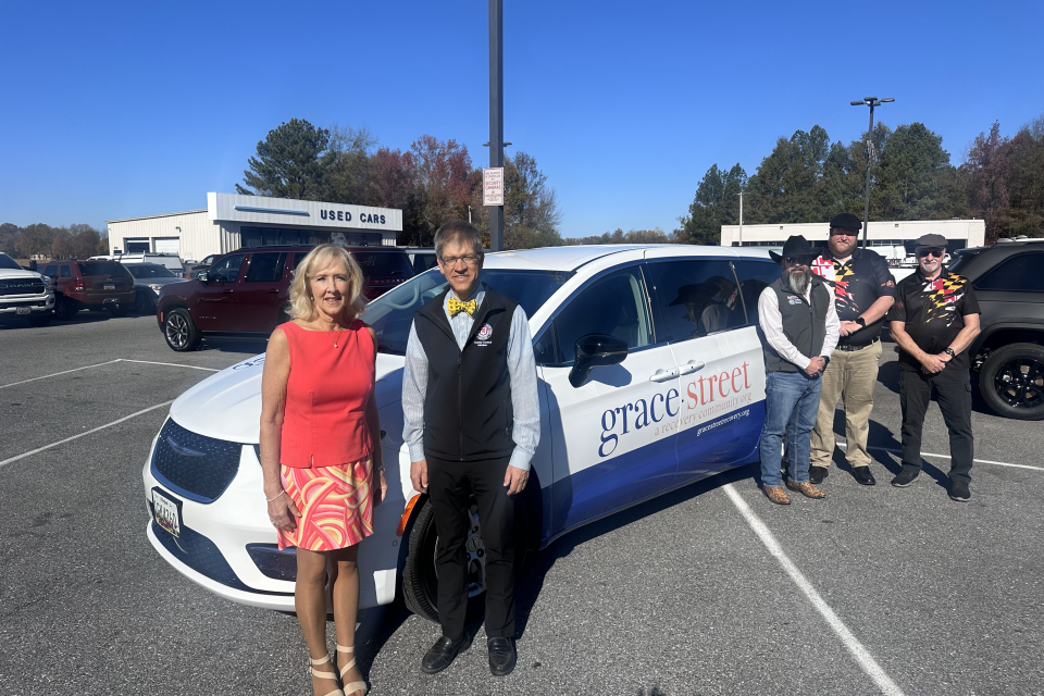 Linda Kohler, Chesapeake Charities, Pete Lesher, Vice President Talbot County Council, Fletch Gowen, Matt Hughlett and John Ireland, Fred Frederick Chrysler