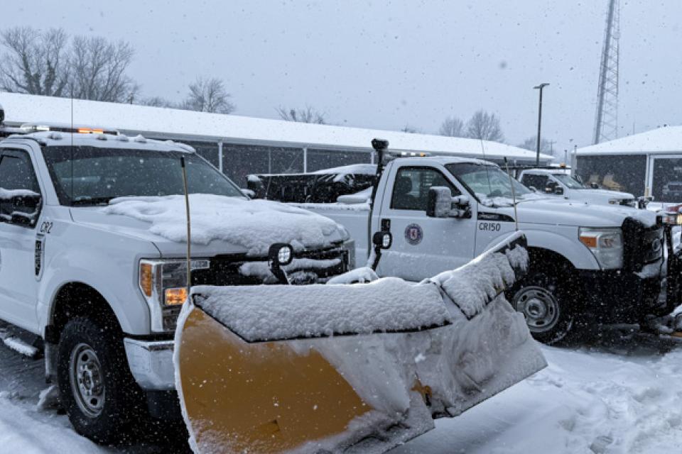 Roads Department gets trucks ready to head back out on roads.