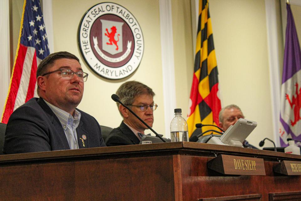 Council Member Dave Stepp congratulates the graduates of the Talbot Works Business Academy.