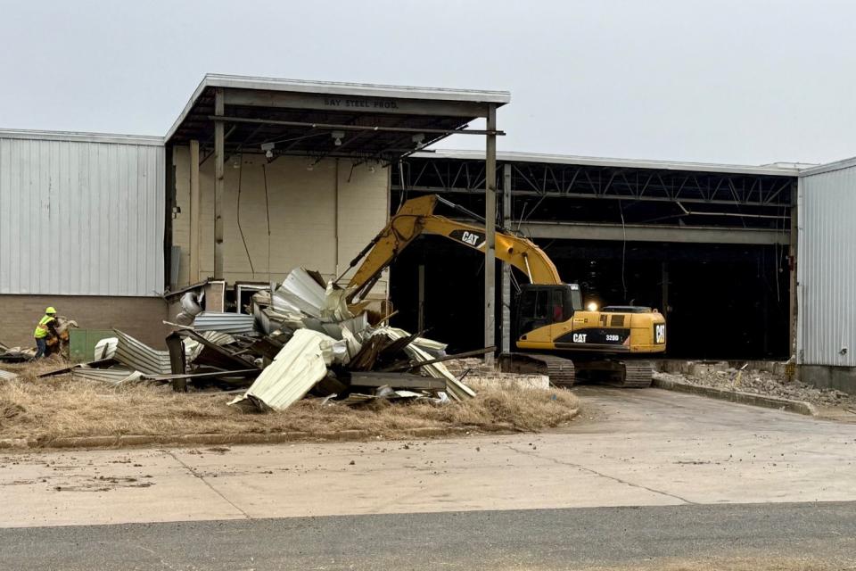 Exterior demolition of Talbot County Business Center in March 2025.