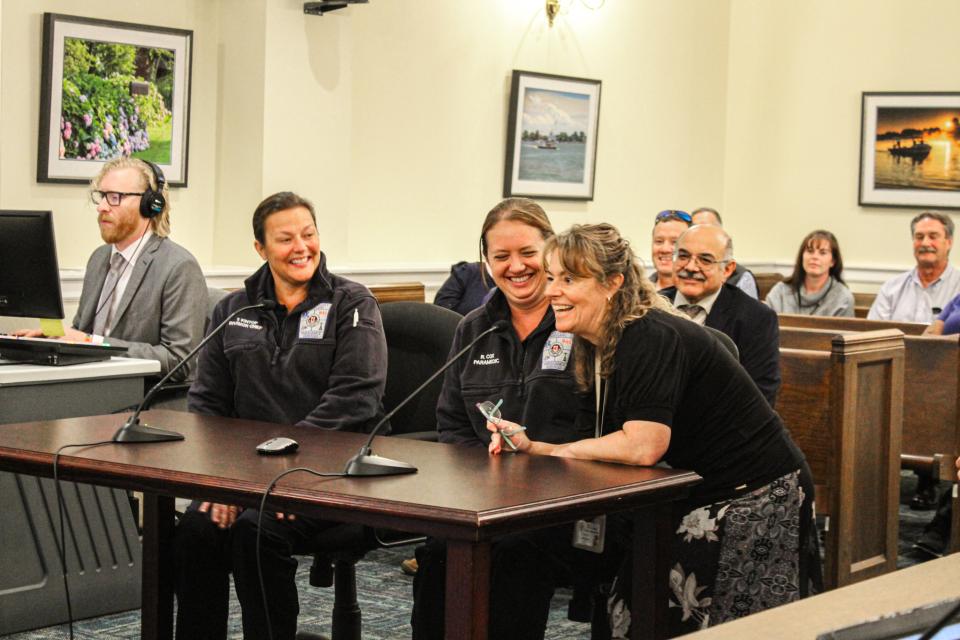 Karien Ireland, interim Health Officer for the Talbot County Health Department, provides a brief introduction. Dr.Fahmi, Deputy Medical Officer for the Talbot County Health Department, sits directly behind offering support for the program.