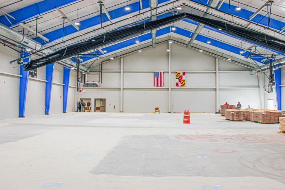 Gym in early December 2023, before flooring was installed. Photo Credit: Sarah Kilmon, Talbot County