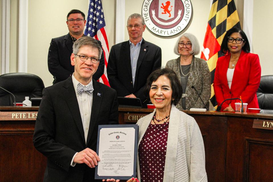 Mrs.. Rasario Stelle presented with Certificate of Recognition for Staff Support of the Year